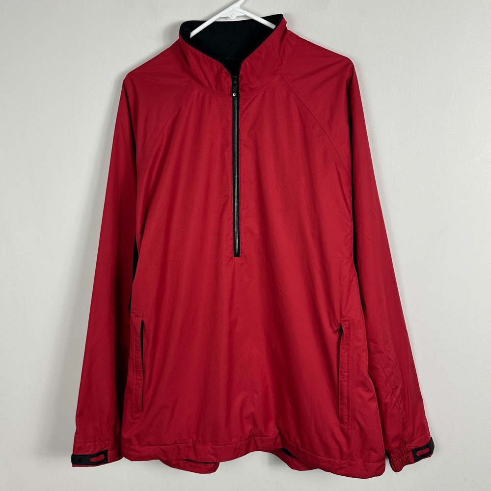 FootJoy Red Half Zip Jacket Mens Size XL‎ DRYJOYS Golf Pullover Coat Windbreaker